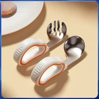 1PCSBaby Eating Training Soft Silicone Spoon and Fork Cutlery Toddler Learn To Eat Training Soft Fork Cutlery Children Tableware 1