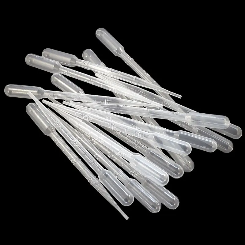 

100pcs/set 3ML Disposable Plastic Eye Dropper Transfer Graduated Pipettes for Classroom Teaching Office Lab Experiment Supplies