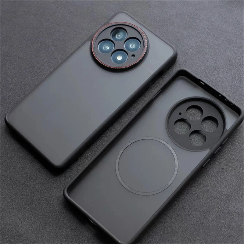 Magnetic MagSafe Acrylic Matte Transparent Case with Soft Edge Bumper