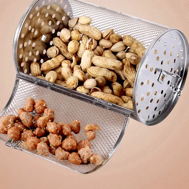 1Pc Gördülő Grill -Kosár Grillezett Ketrec Rotisserie Mogyoróbab Sütő Airfryer Francia Krumpli Bbq Kosár - Image 4