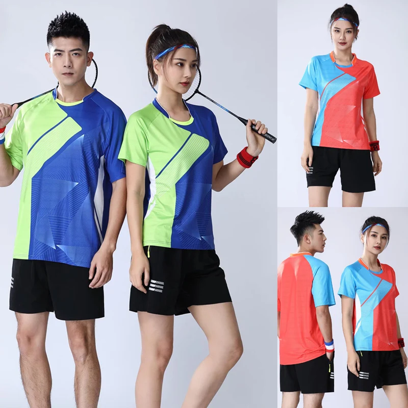 New badminton suit women's shirt running fast drying breathable short sleeved women's match suit table tennis shirt customize