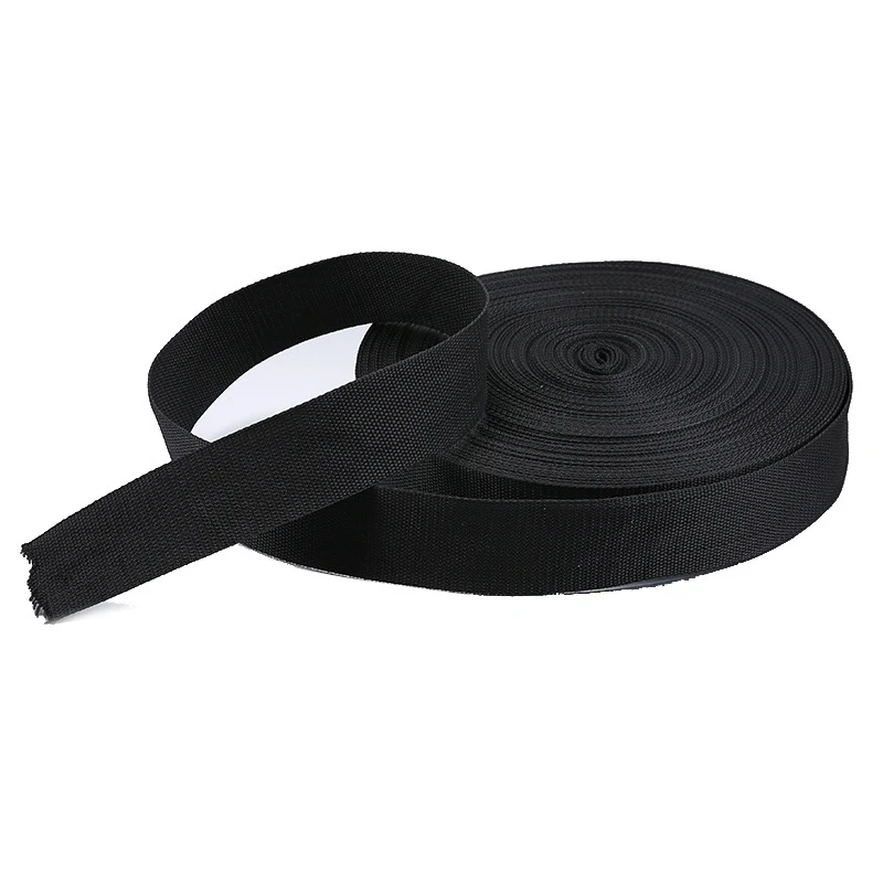 Durable Black Nylon Ribbon for Crafts & Accessories - Multi-Size Options Available