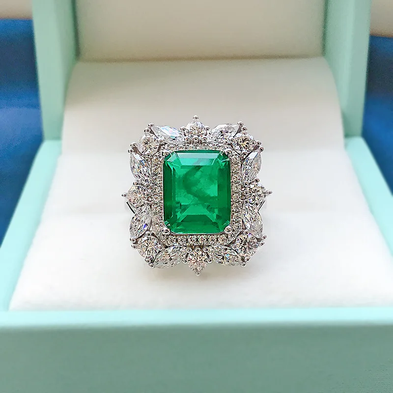 

Серебряное кольцо S925, Изумрудный циркониевый камень, инкрустированный конским глазом, модное и Универсальное кольцо, бутиковые ювелирные изделия для женщин
