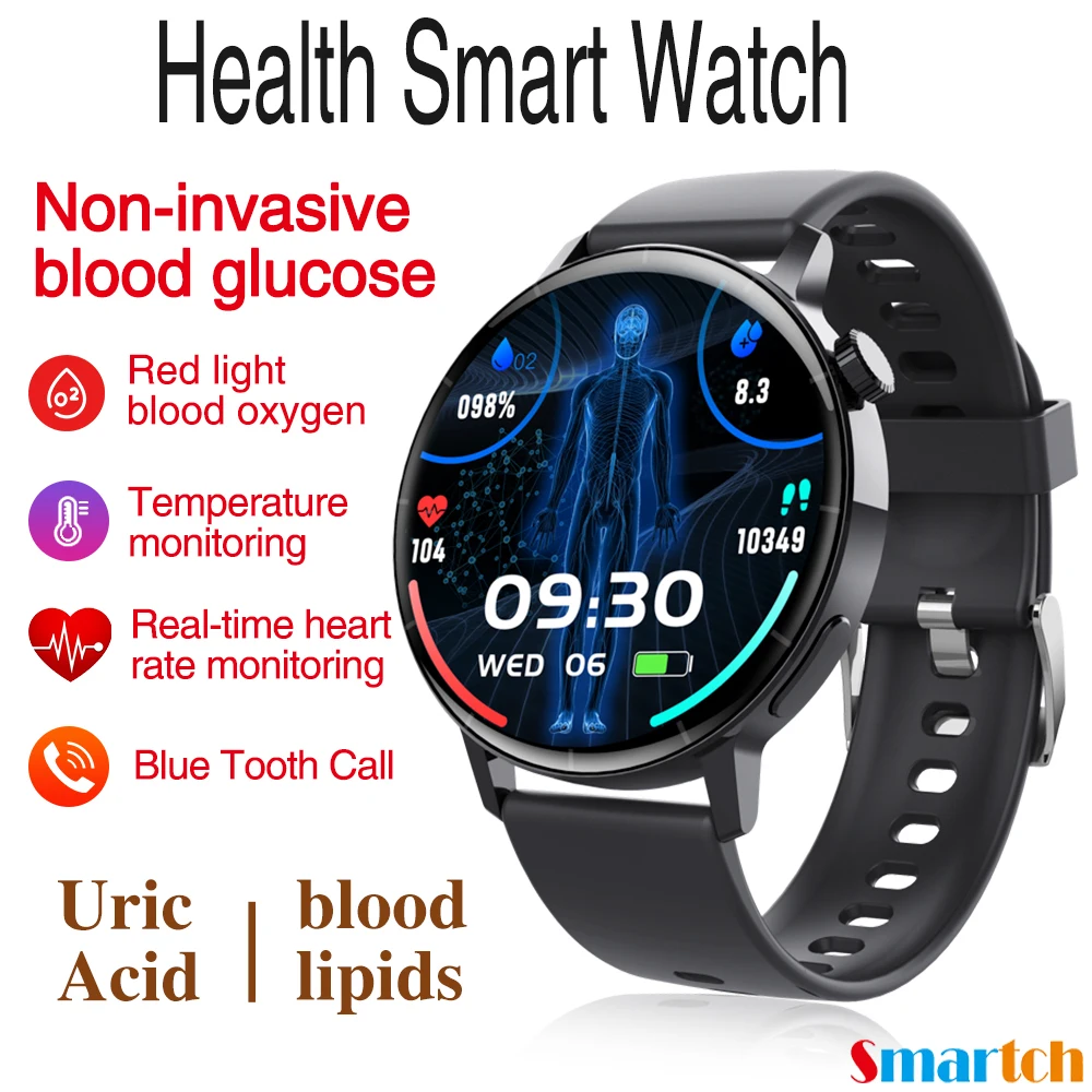 

24-hour Redlight Blood Oxygen Detection Smartwatch Men BT Call MET Report 24hour Sleep Monitor Health Smart Watch Women HRV Aged