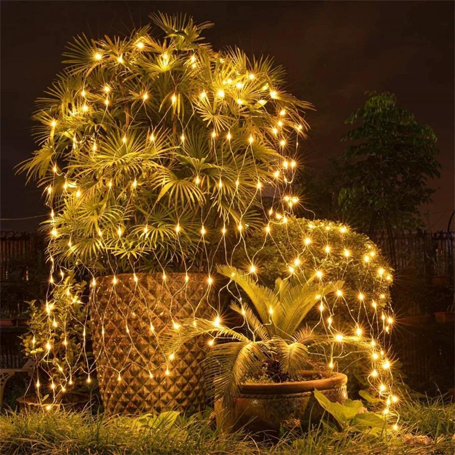 

3x2M 2x2M Waterproof Net String Lights LED Net Mesh Lights Outdoor Christmas Hanging Fariy Lights For Garden Patio Holiday Decor