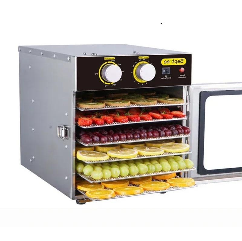 New 6 Layer Stainless Steel Food Dehydrator / Vegetable And Fruit Dryer / Snack Herb And Meat Dryer Food Fruit