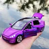 New 1:32 Tesla MODEL 3   Alloy Car Model Diecasts Toy Vehicles Toy Cars For Children Gifts Boy Toy Sound Light Pull Back 4