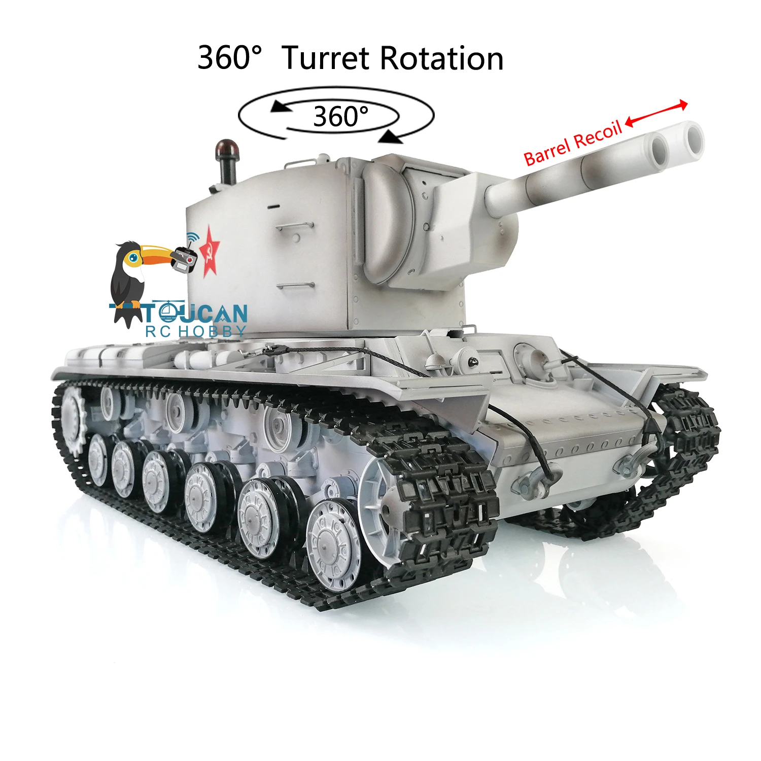 1/16 HENG LONG 7.0 Gigant Soviet KV-2 RC Tank 3949 FPV 360° Turret Barrel Recoil TH20013-SMT4 4