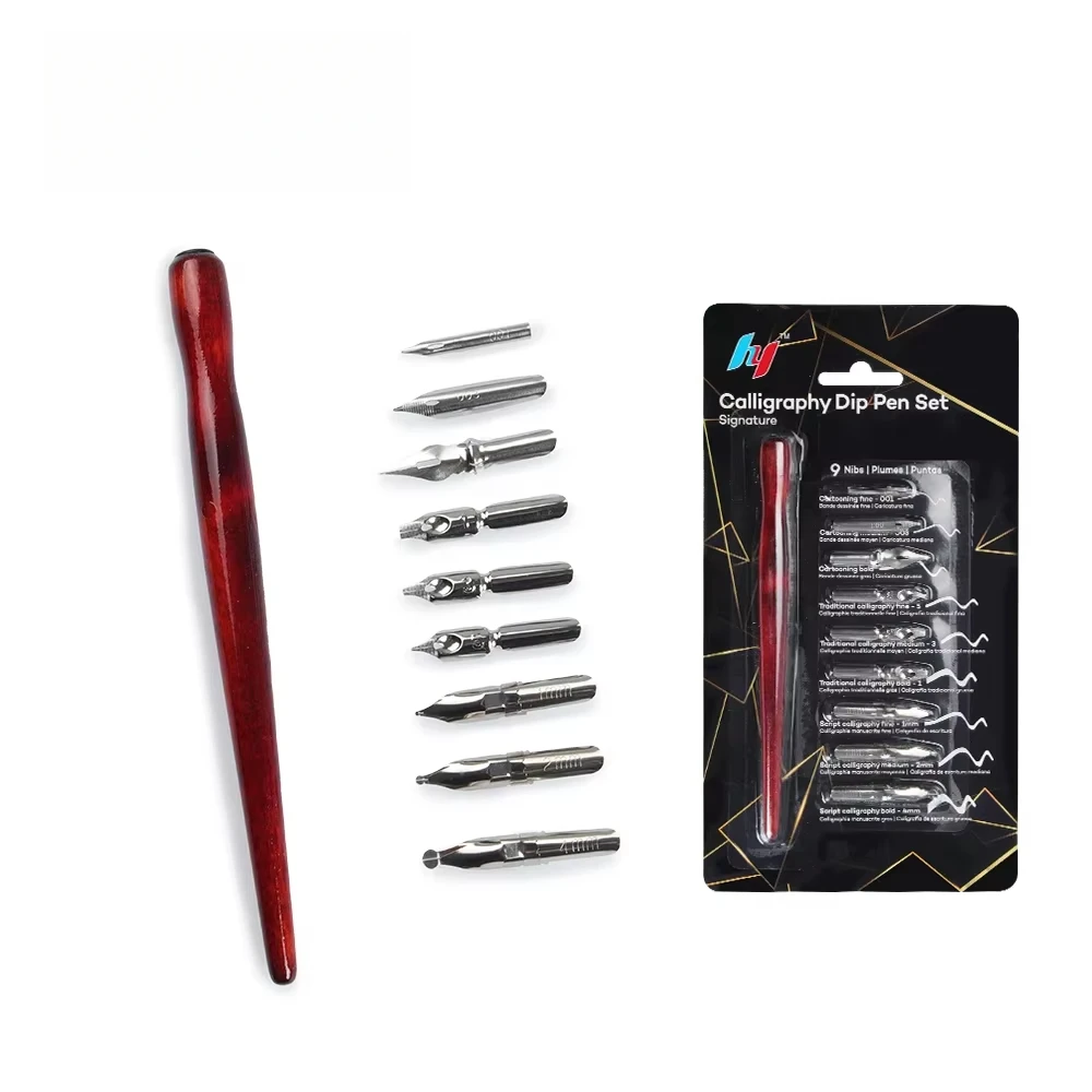 Pen Nib + Penholder Dip Pen Set For Cartoon Animation Lettering Art Drawing Multifunction Other 9pcs + 1pcs dip pen set