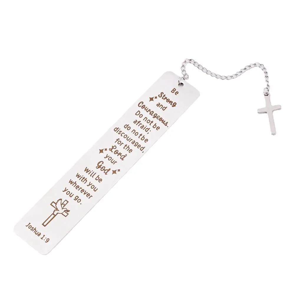 Creative Metal Bookmark With Cross Pendant Inspirational Day Student Stationery Page Reading Book Mark Teacher's Book Gifts K0J9