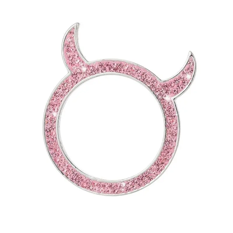 

Car Start Button Rhinestone Sticker Car Engine Ignition Button Cover Little Devil Bling Car Rhinestone Ring Emblem Sticker Car