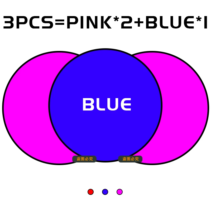 2 Pink and 1 Blue