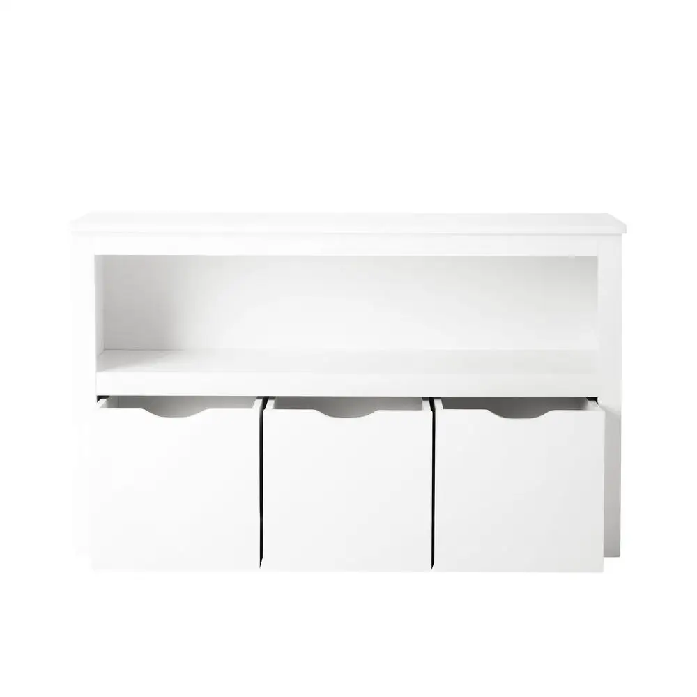 Kids Toy Storage Cabinet with Rolling Bins Toy Organizer Home Office Playroom Storage Solution Safe Rounded Corners 5