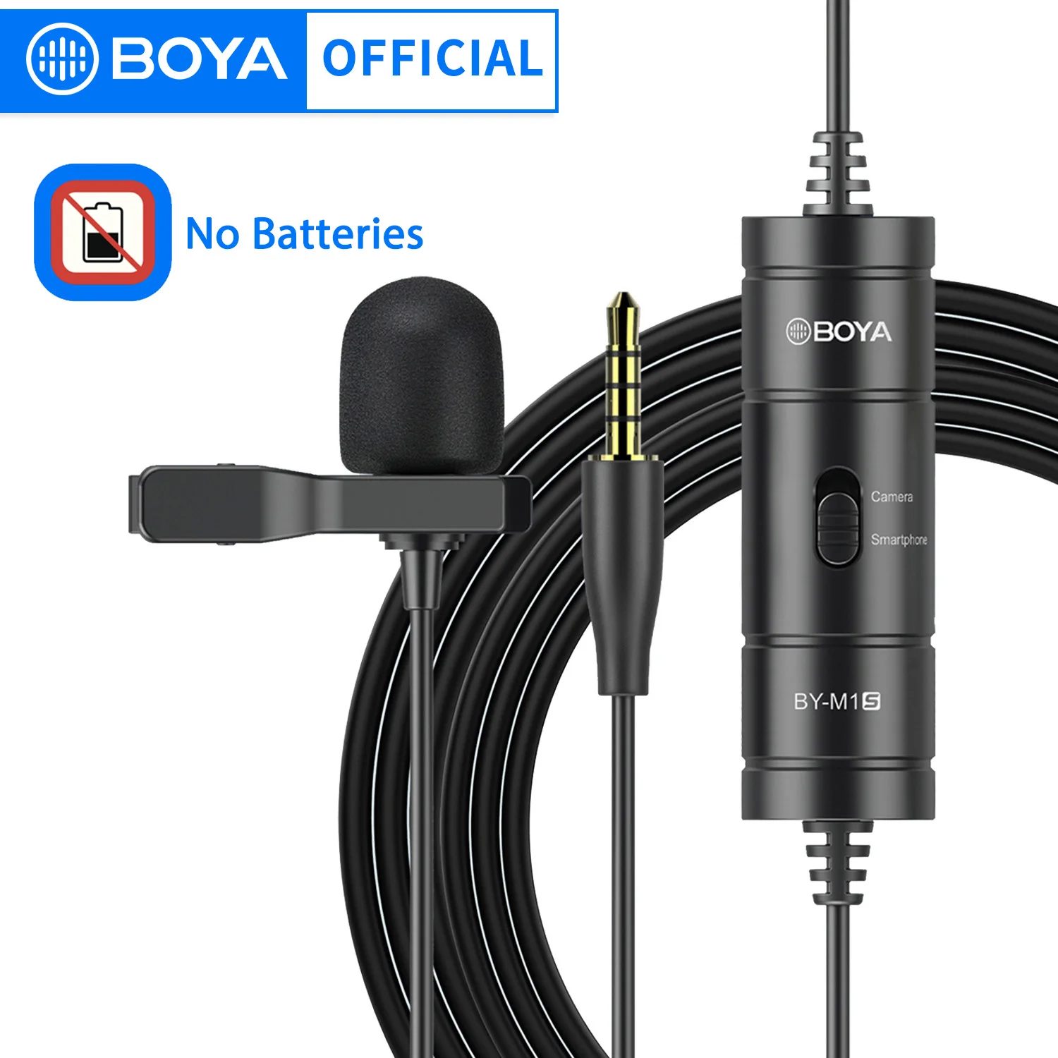 Boya Bym1s 3.5mm Trrs Lavalier Microphone For Smartphone Pc Camera Lapel Mic Recording Youtube