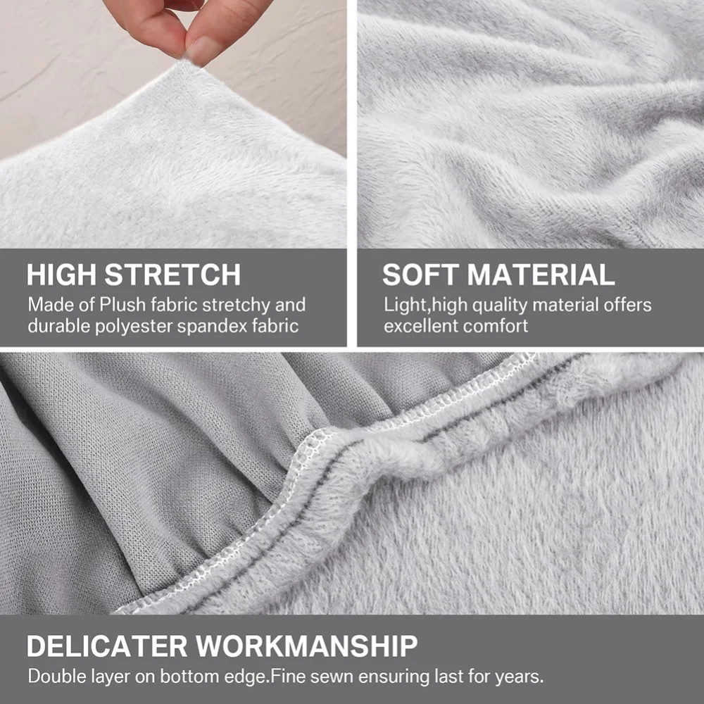 Sofa Cushion Covers Stretch Velvet Sofa Seat Cover Universal Non-Slip Elastic Couch Slipcovers Furniture Protector