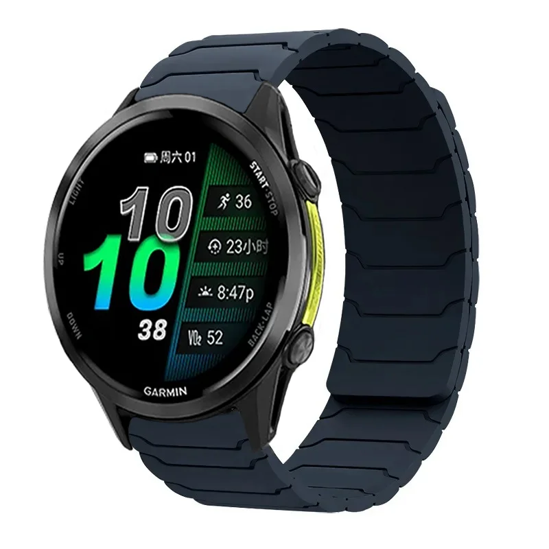 Sports Silicone Strap with Magnetic Breathable Design - 20mm/22mm