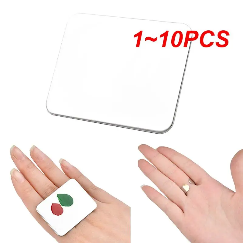 

1~10PCS Stainless Steel Watercolor Paint Palette Finger Nail Art Mixing Palette Accessory Free Hand Manicure Ring Makeup Tools