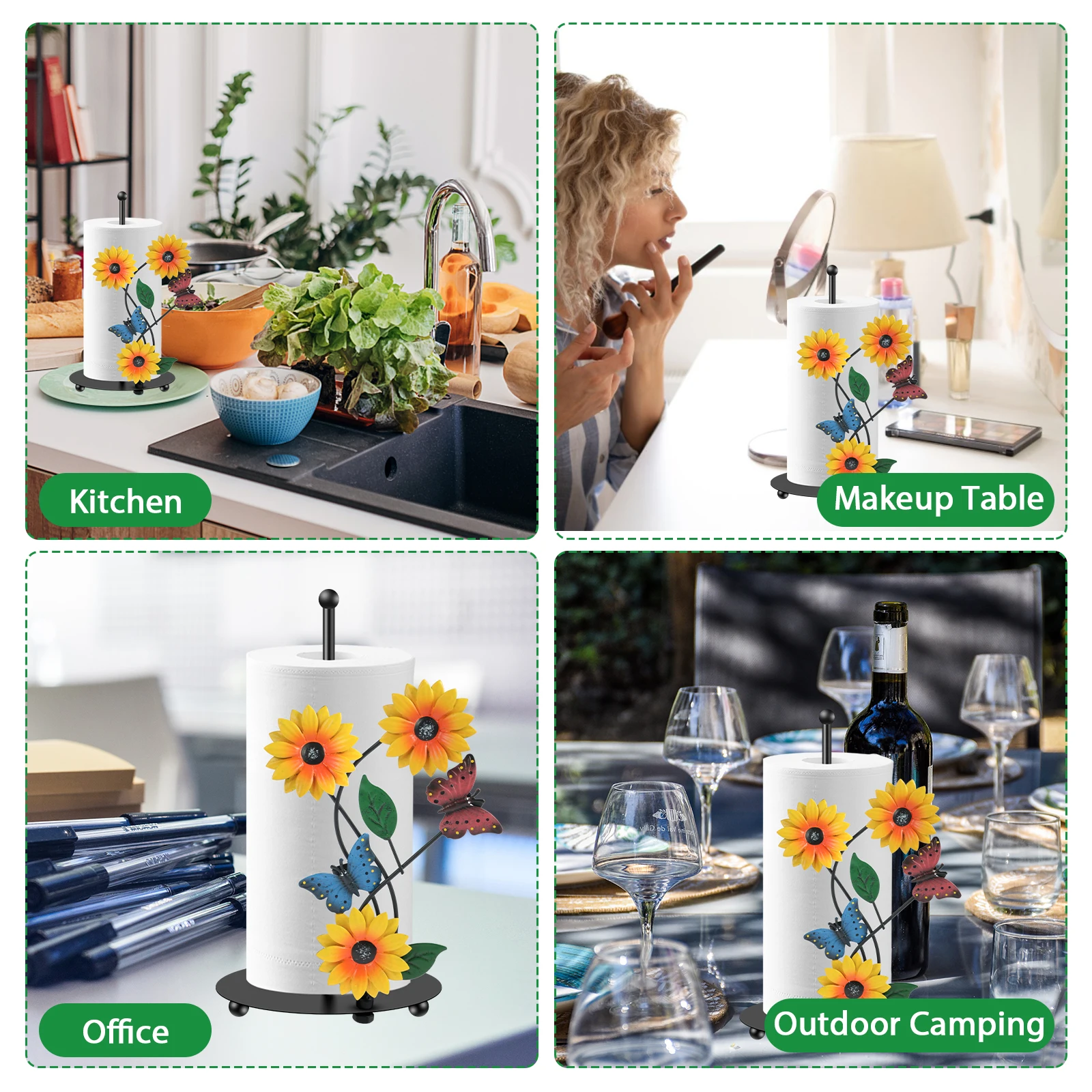 Metal Sunflower Paper Towel Holder