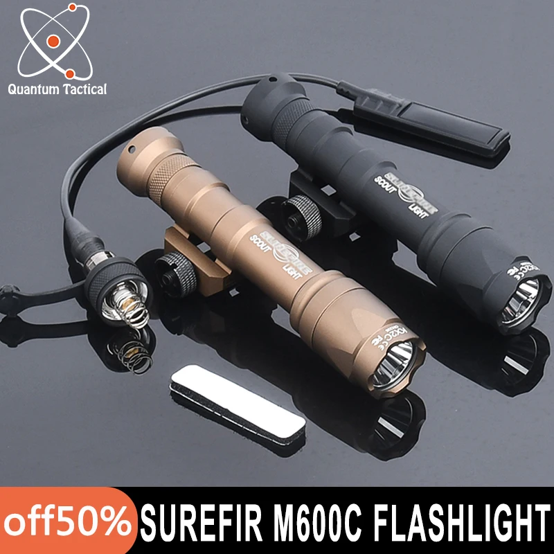 

Tactical Surefir M300 M600 M300A M600C Flashlight 600lm White LED Weapon Scout Light Fit 20mm Rail Airsoft Hunting Lamp Torch
