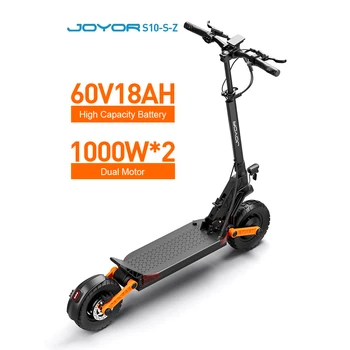 Monopattino Elettrico JOYOR S10-S-Z 10 Pollici, 65KM/H, Batteria 60V 18Ah, Motore 1000W*2, per Adulti, Pieghevole, Freni a Disco