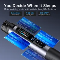 Fer à souder sans fil FNIRSI HS-03 10W, fer à souder rechargeable portable 100-450 ℃   Kit de soudage professionnel réglable 6