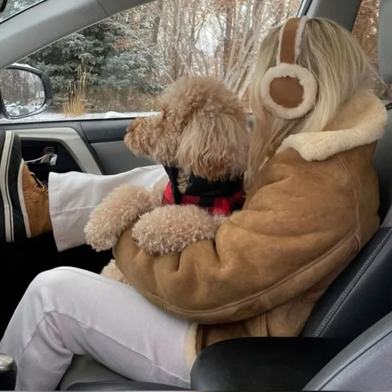 Wool Plush Fur Earmuffs for Women Winter