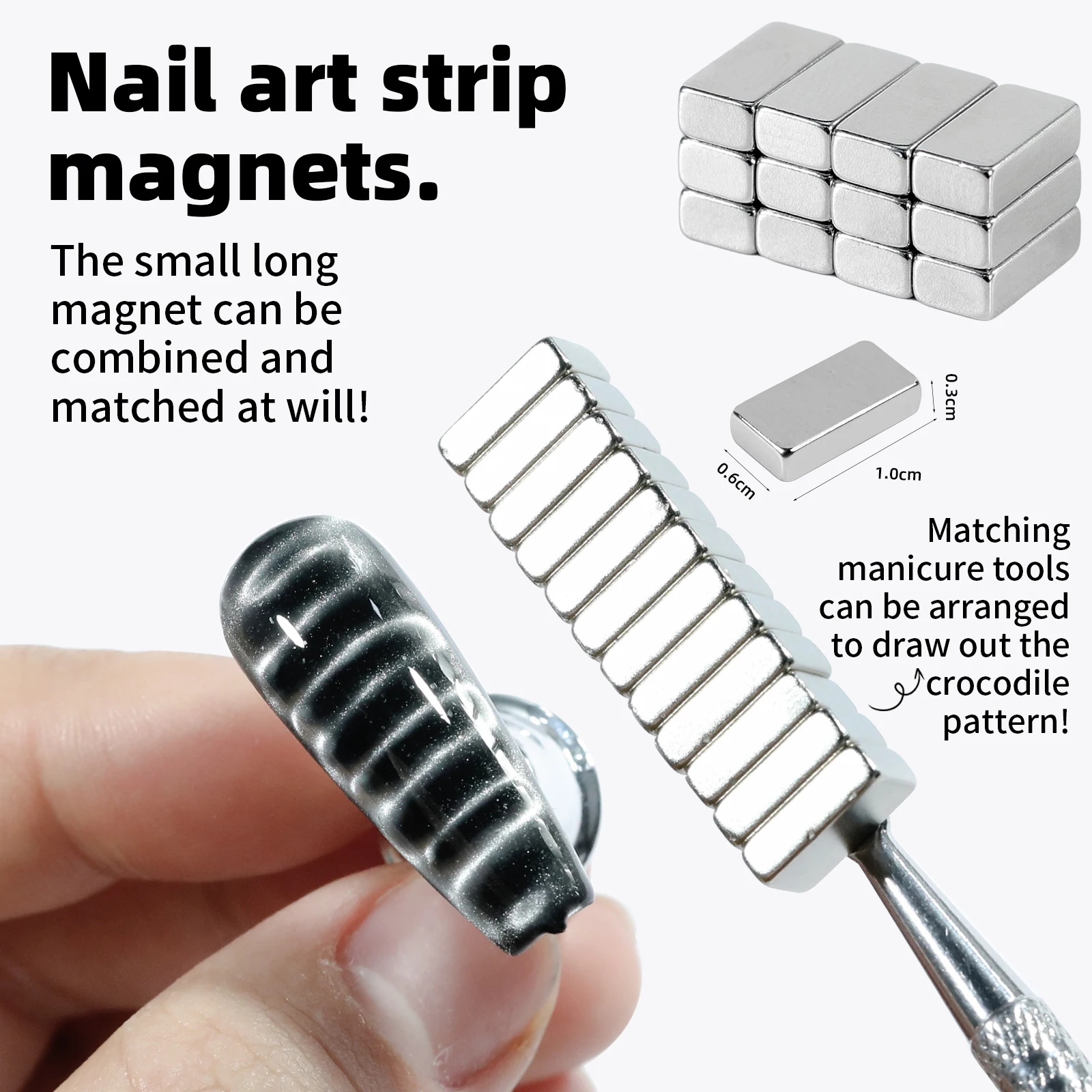 Nail Strong Magnet Nail Crocodile Texture Effect Magnetic Stick UV Gel Polish Cat Eye Gradient Rod Multifuncti Manicure DIY Tool