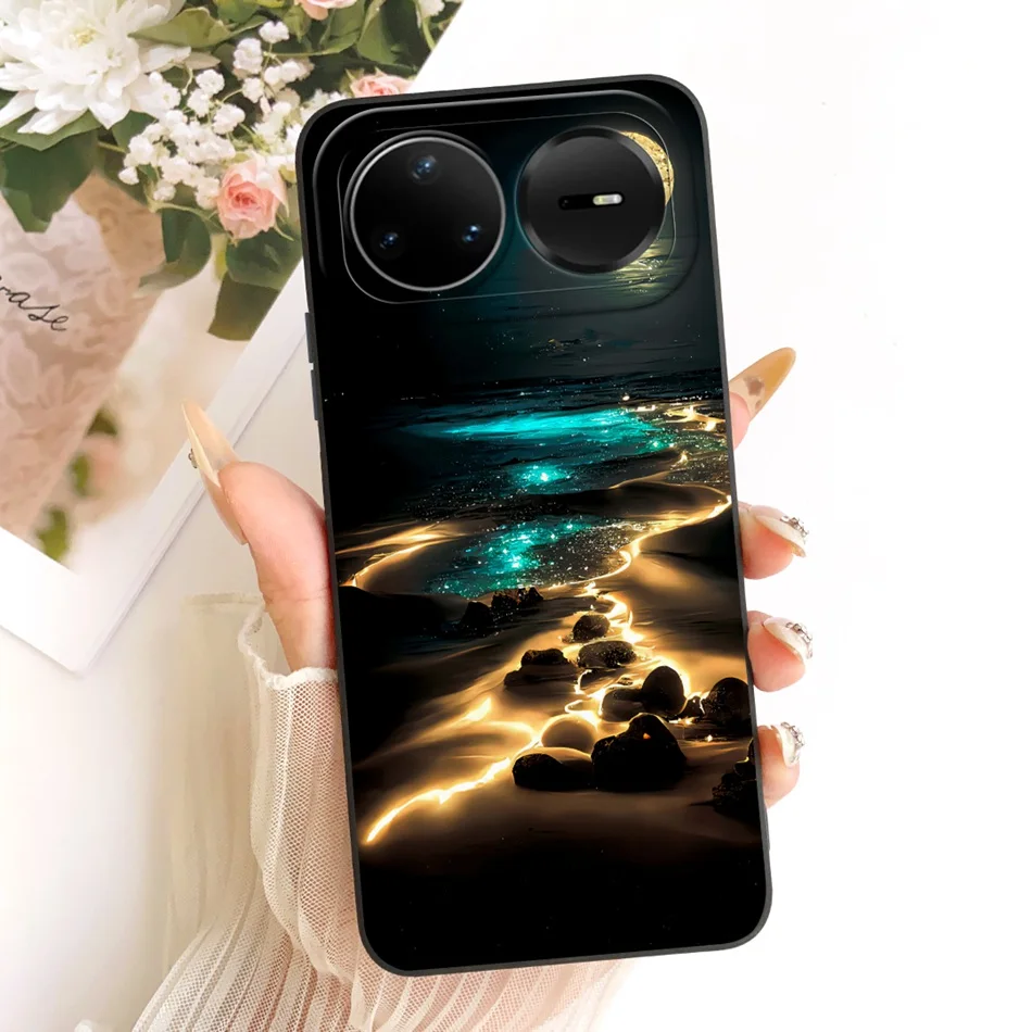 Fashion Dusk Beach Painting Soft Silicone Phone Case with Bumpers