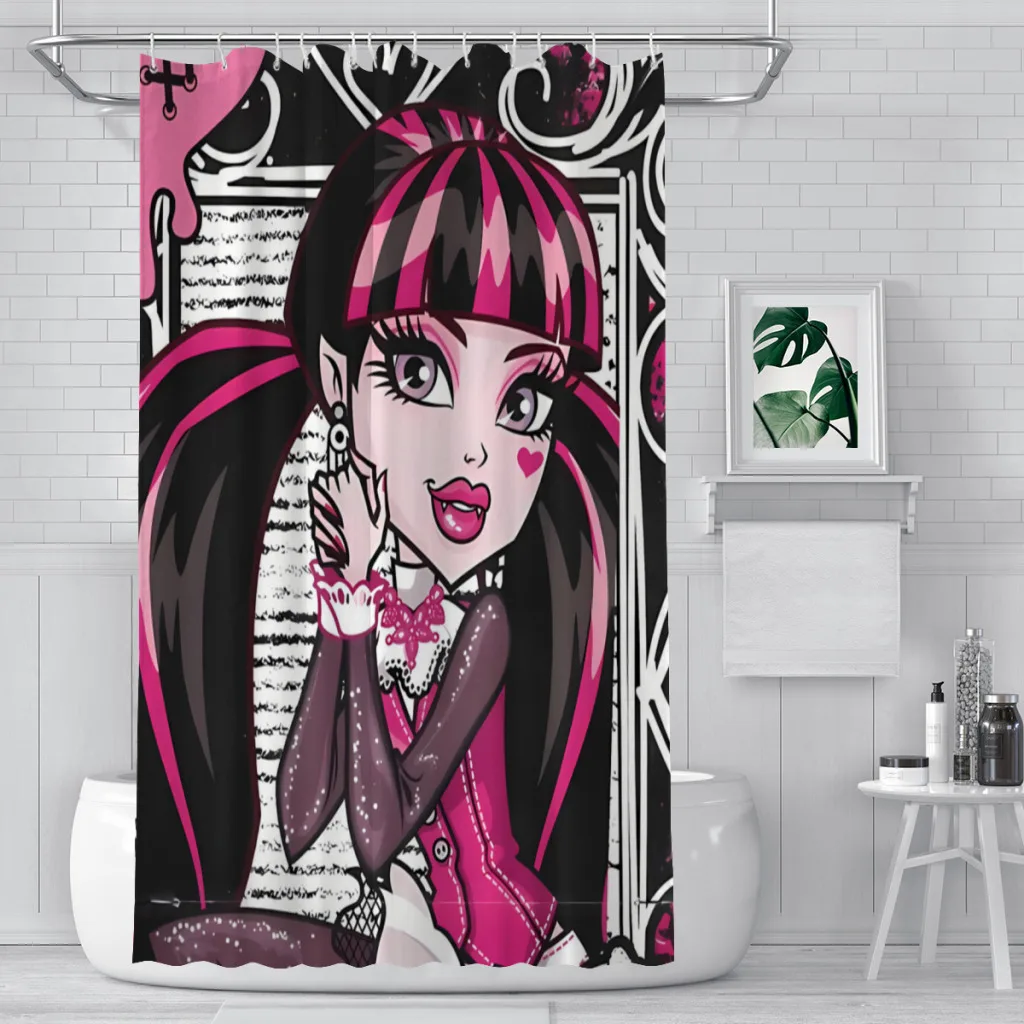 Collage Tende Da Doccia Monster High Draculaura Doll Tessuto Impermeabile Creativearredo Bagno Con Ganci Accessori Per La Casa
