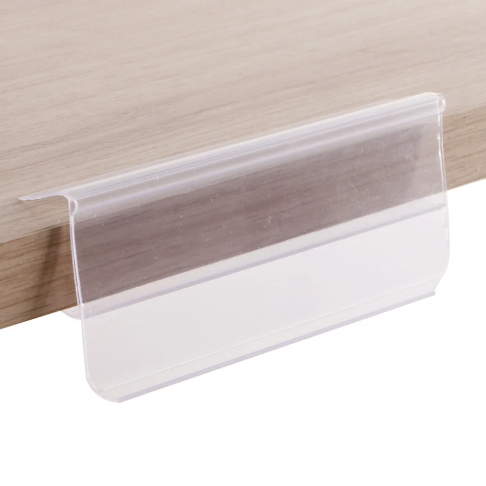 4x8mm Clear Plastic Shelf Label Holder, Shelf Sign And Ticket Holder, Clips On To Shelves With Thickness 20-25mm Gripper