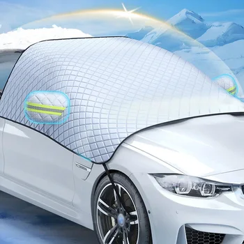 Parabrezza invernale per auto Copertura per neve Blocco parasole per auto Protezione antigelo Protezione solare Copertura per parabrezza anteriore anti-ghiaccio