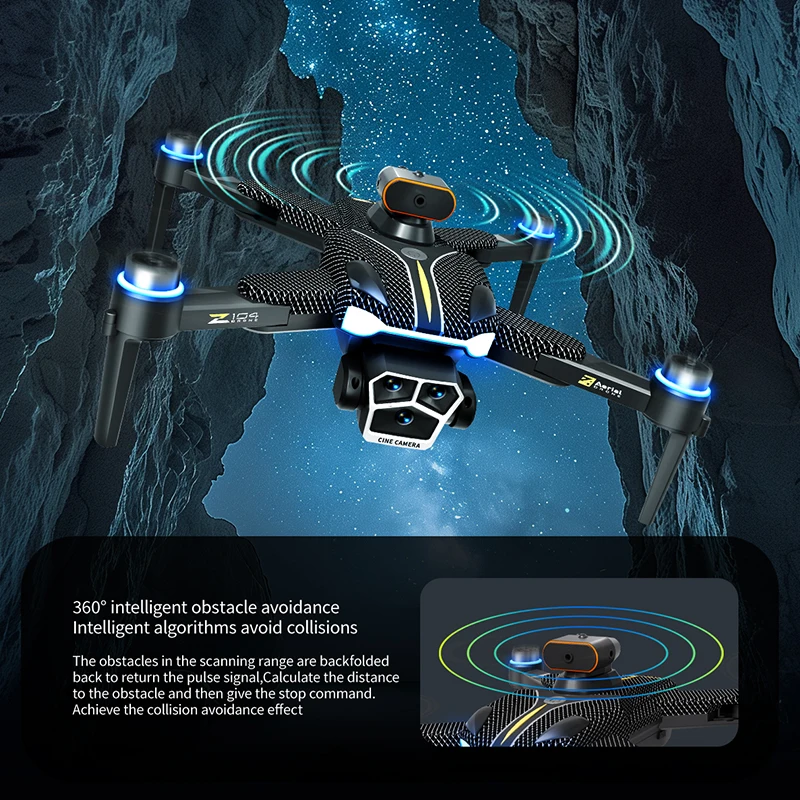 New Z104 RC Drone Cam Wide-angle 8K HD Professinal Dual Camera 4.5-inch screen remote control 360° Obstacle Avoidance Quadcopter