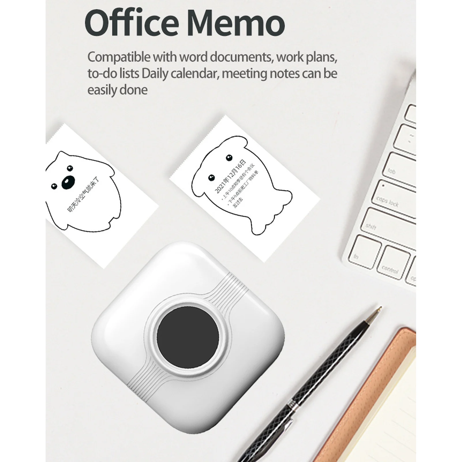 A33 Inkless  Printer Portable Thermal Printer 1000mAh Type C Inkless Bluetooth  Phone Printer for Journal Photos Notes