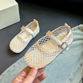2025 New Children's Flats Summer Breathable Princess Shoes for Girls Simple Fashion Kids Causal Shoes Soft Soled Trend Versatile 1
