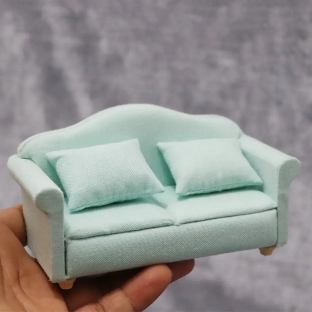 Mini 1:12 Dolls Sofa Pillows Set 8*6.5*7.5cm/13.5*6.4*7.2cm Multistyles Simulation Dollhouse Furniture Cute
