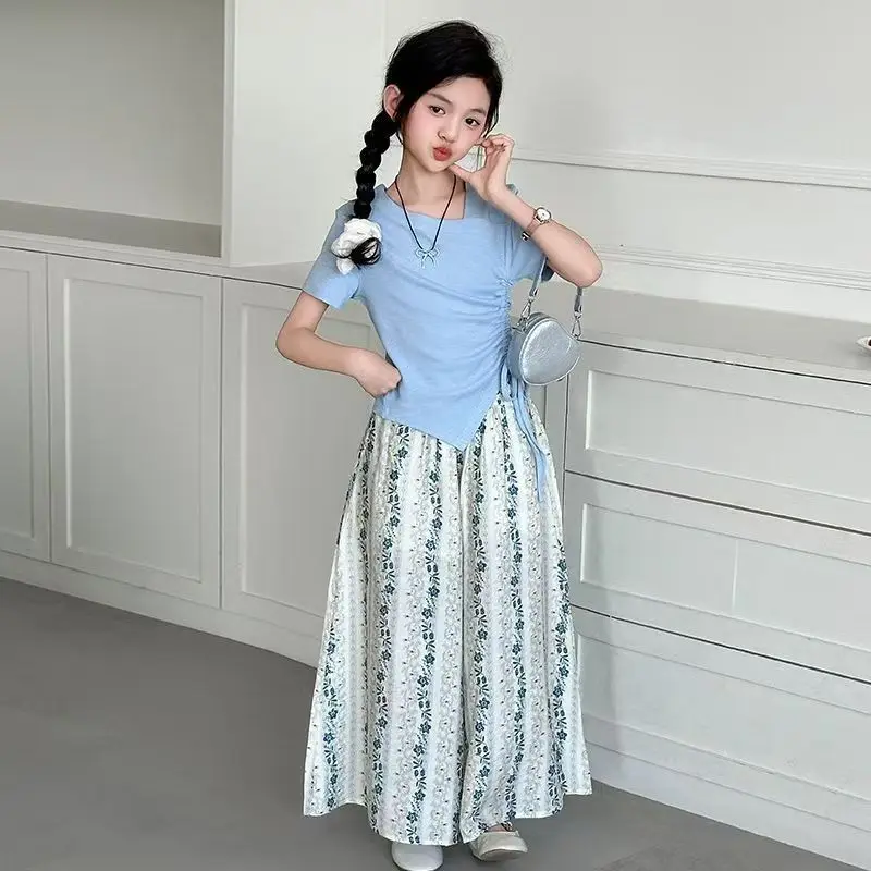 Vestiti per bambini da 7 a 14 anni Abbigliamento per bambini Configurazione per ragazze 2025 Set superiore Festa per ragazze Set per adolescenti di 12 anni per bambini - immagine 2