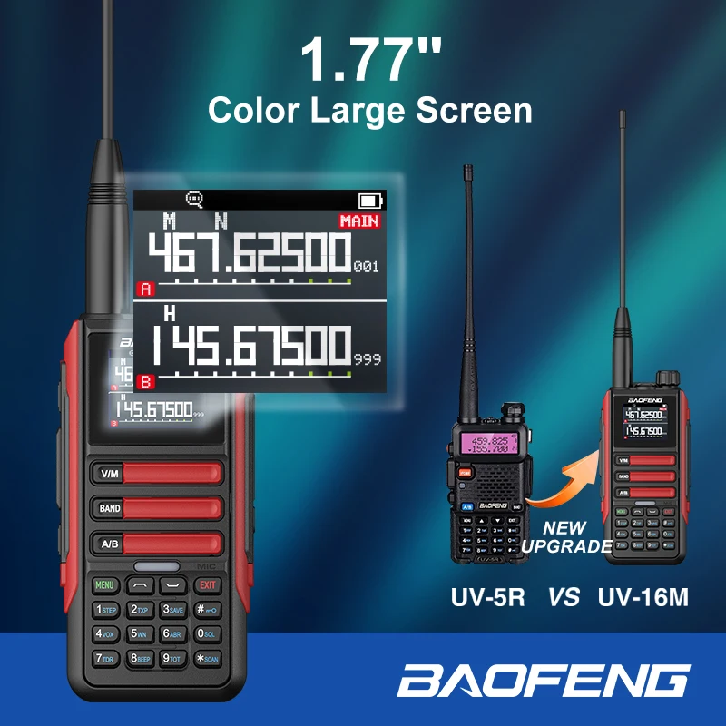 Baofeng UV16M V2 15W Walkie Talkie Frequency replication Six Band With Type-C Cable Upgraded UV9R UV16 Plus AM FM Two Way Radios 4