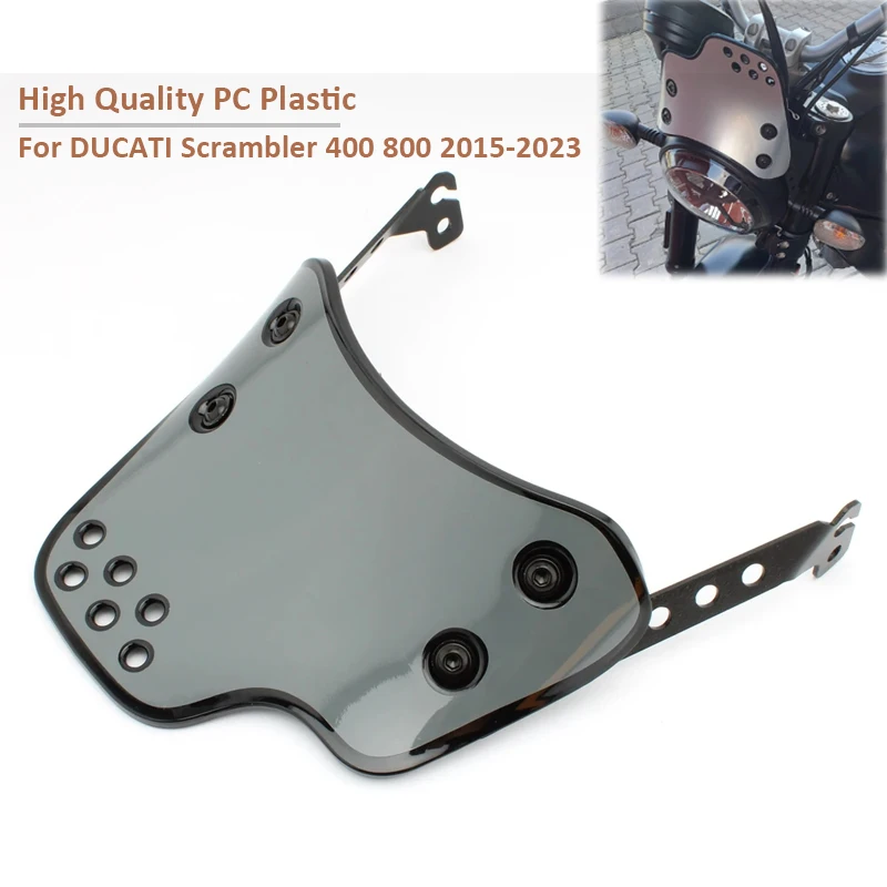 

Windshield Windscreen Fly Screen Wind Deflector For DUCATI Scrambler 400 800 2015 2016 2017 2018 2019 2020 2021 2022 2023
