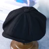 Autumn Winter Black Men Classic Beret Retro British Newsboy Cap With Fake Razor Gatsby Woman Octagonal Hats 006 4