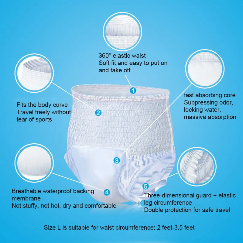 Incontinence Pants 15Pcs/Set Disposable Adult Diaper
