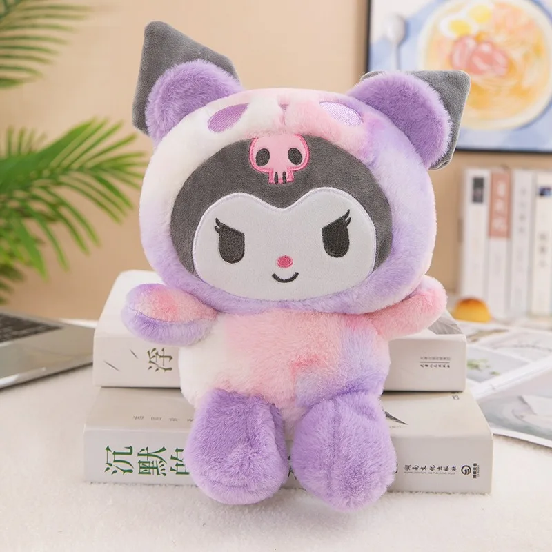 Kawaii 25cm Sanrio Jade Dog Kuromi Dressing Doll Doll Plush Toy Stuffed Animal Patung Dolls Birthday Gift for Girls Kids Boys