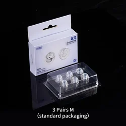Premium Clear Liquid Silicone Eartips - Noise Isolating Soft Earphone Accessories (3 Pairs M)