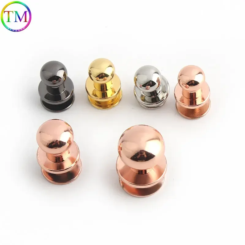 4mm 5mm 6mm Metal Cap Rivets Soild Copper Round Nail Round Head Diy Leather Screw Back For Craft Bag Belt Wallet Shoes