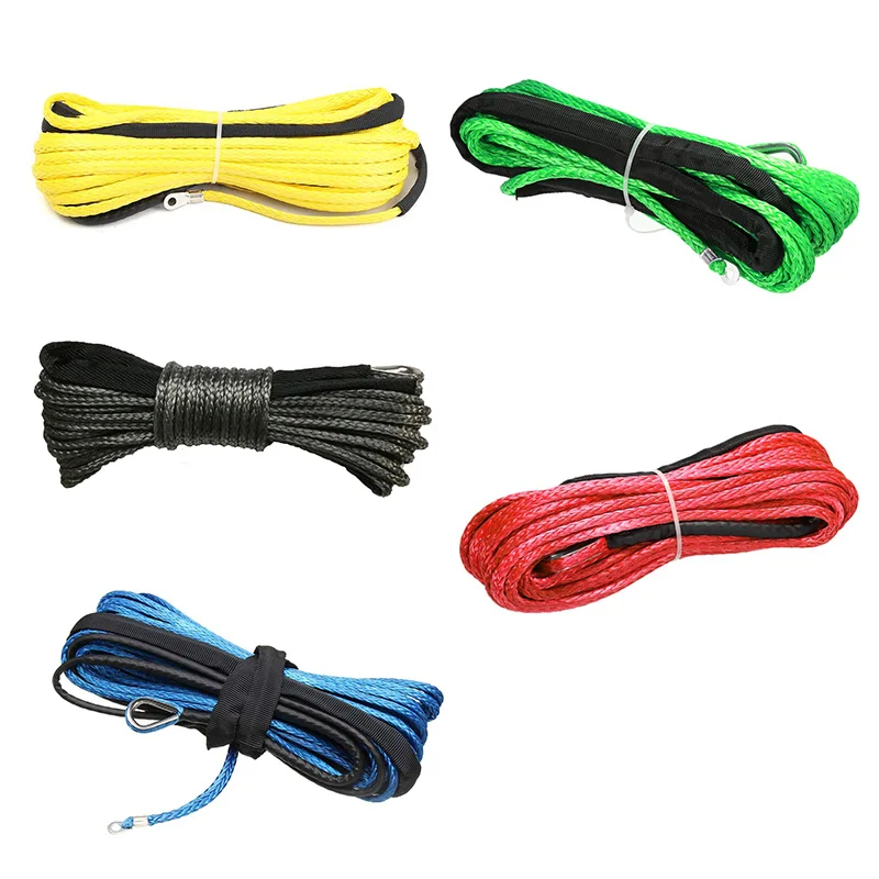 

3/16 Inch X 50 Inch Synthetic Fiber Winch Line Cable Rope 5500+ Lbs + Sheath For Atv Utv 5Mm X15m Synthetic