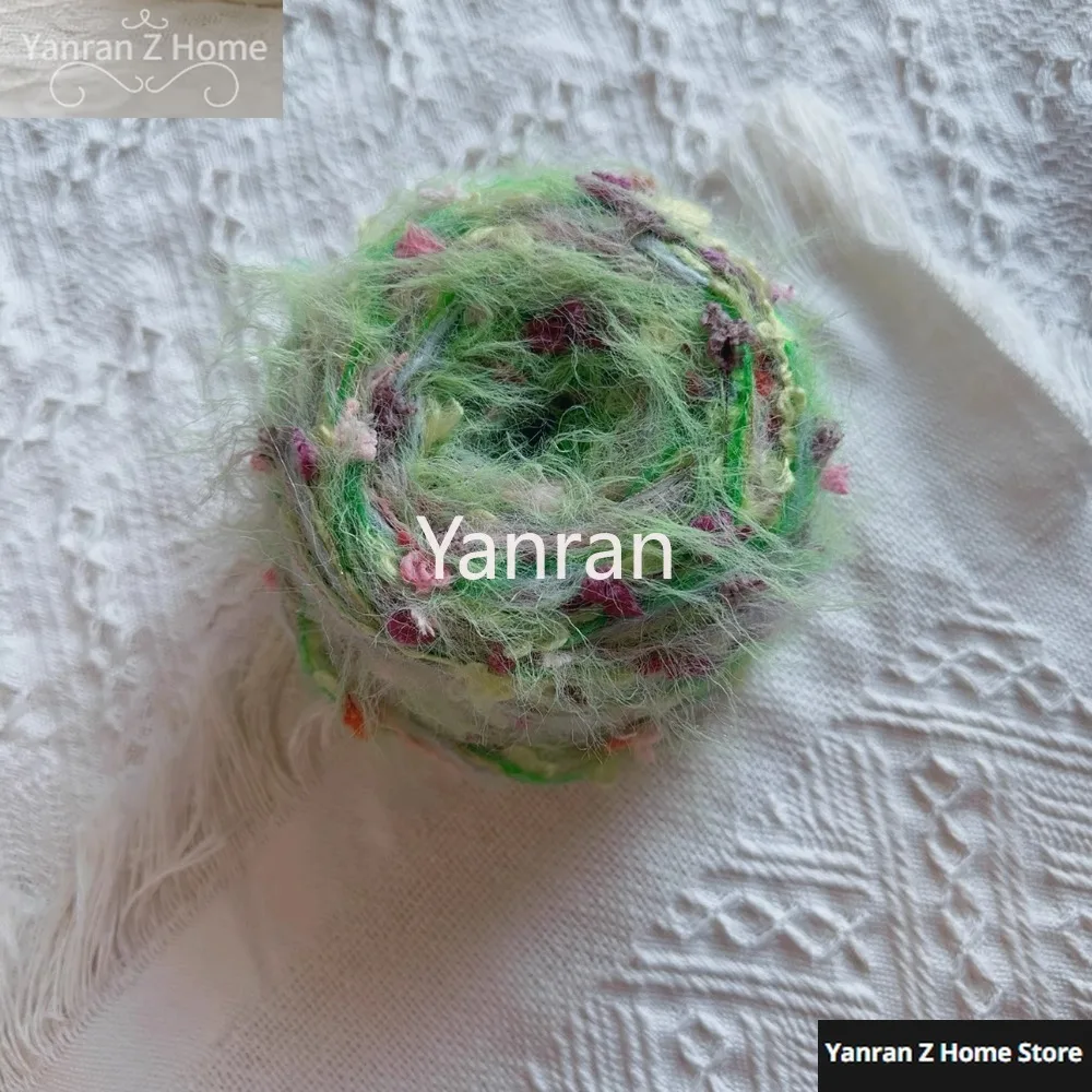 New Hand Mixed Thread Retro Pastoral Oil Painting Series Flower Mixed Thread Handmade DIY Bag Card Holder Hand Ledger Yarn 50g 2