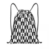 Custom Chess Checkerboard Drawstring Backpack Sports Gym Bag for Women Men Checkered Training Sackpack 1
