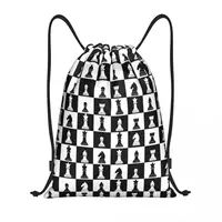 Custom Chess Checkerboard Drawstring Backpack Sports Gym Bag for Women Men Checkered Training Sackpack 1