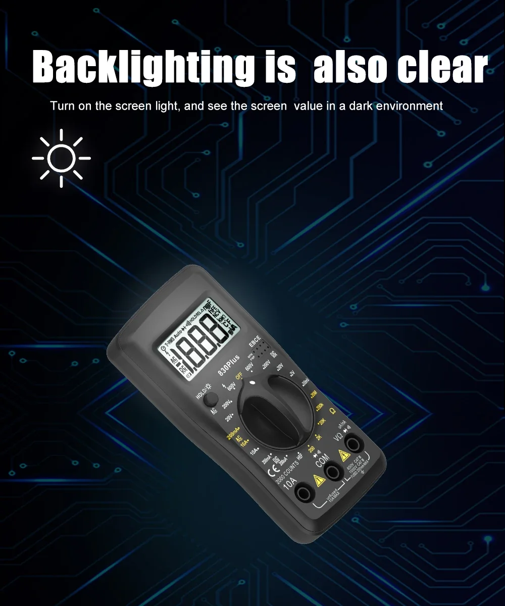 USB Charge Multimetro Digital Profesional AC DC Current Voltage Detector Pen Tru