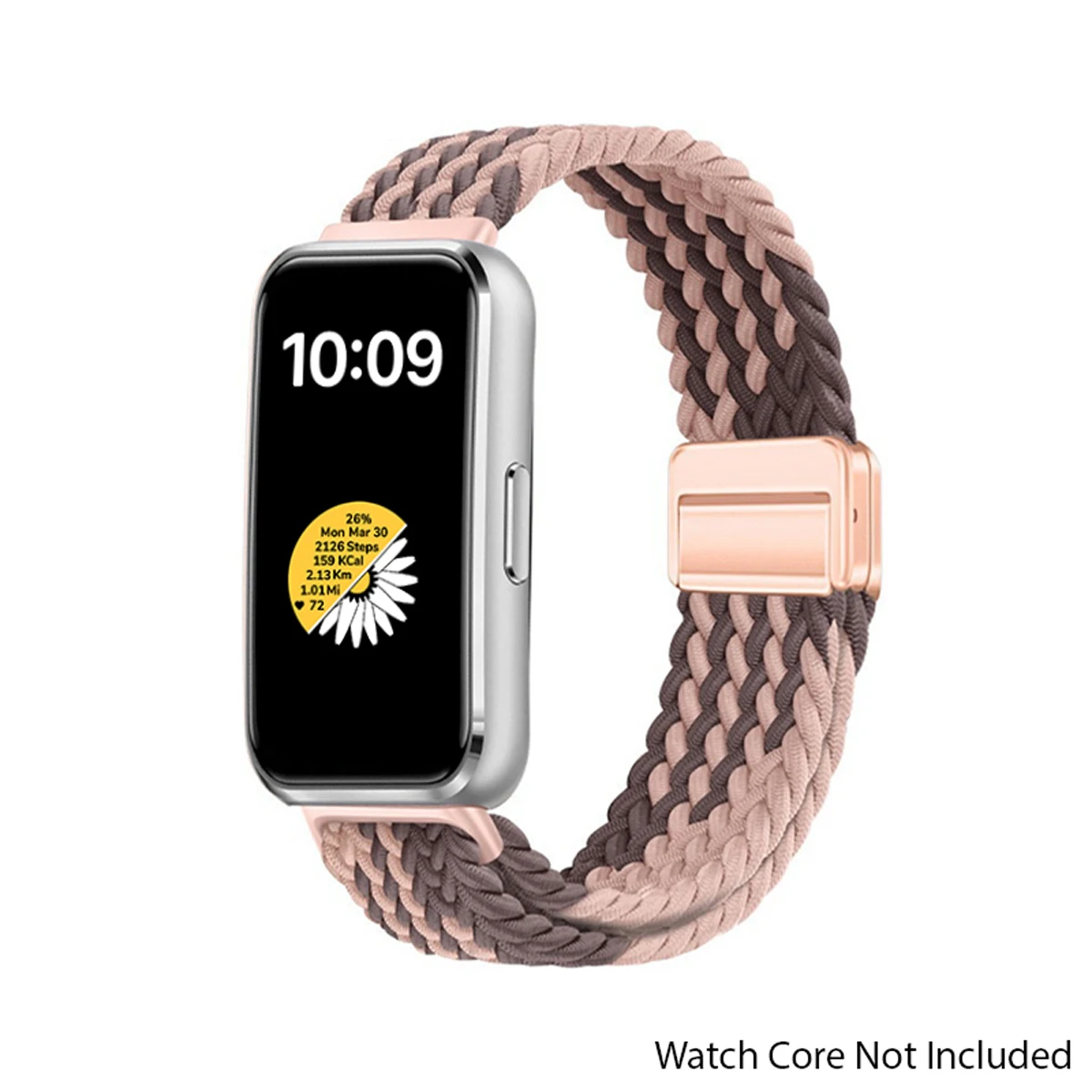 Braided Nylon Strap with Magnetic Buckle - Adjustable and Comfortable Watchband