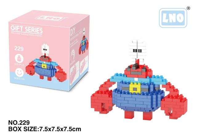 SpongeBob SquarePants Diamond Building Blocks Krabs Patrick Star Gary Squidward Plankton 3D Model Mini Brick Figure Toy for Gift 5